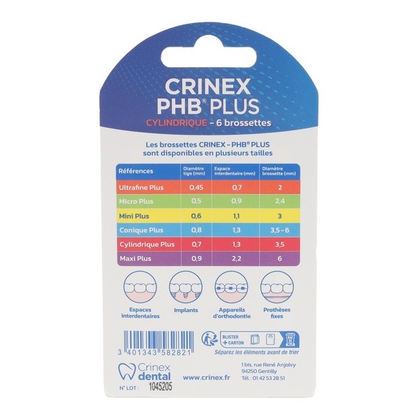 Crinex PHB Plus brossettes interdentaires cylindriques