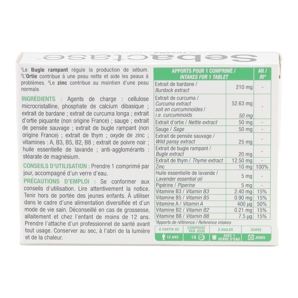 Les 3 Chênes Sebactase comprimés