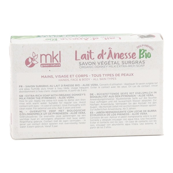 MKL savon végétal lait d'ânesse bio Aloe vera
