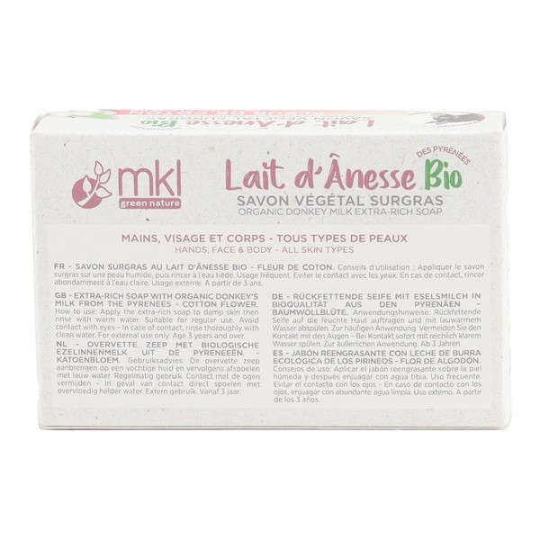 MKL Savon végétal lait d'ânesse bio Fleur de Coton