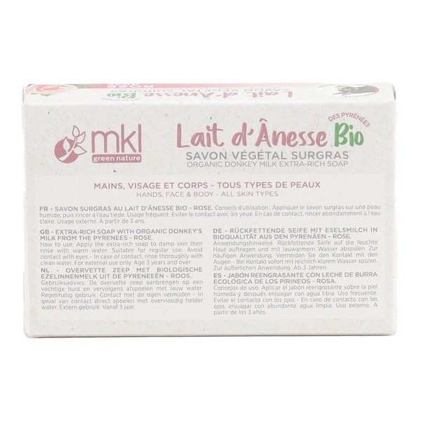 MKL Savon végétal Lait d'ânesse bio rose