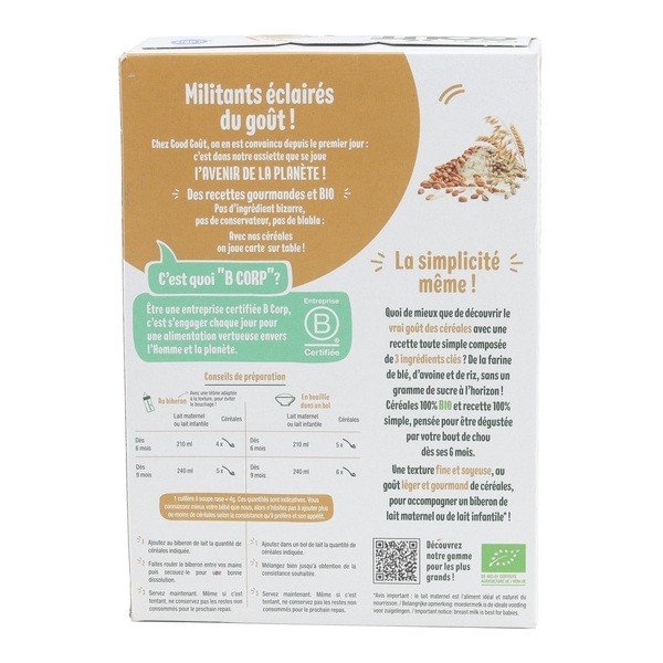 Good Goût Céréales Avoine Blé Riz Bio