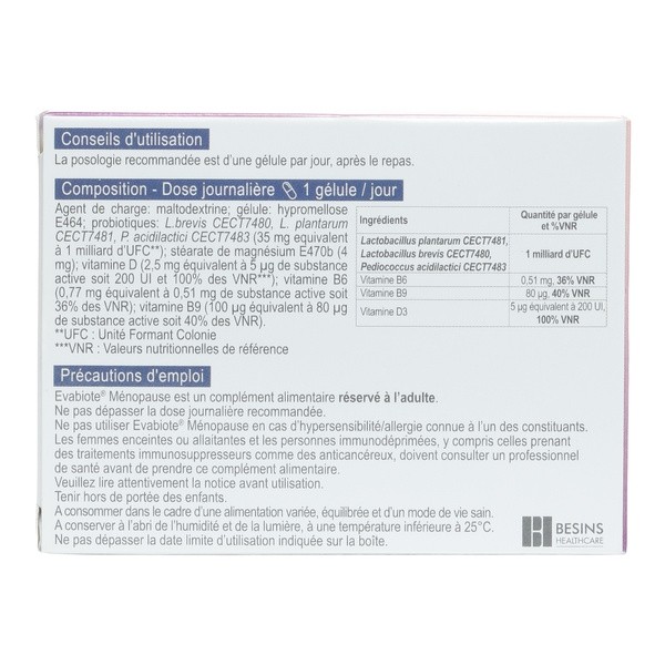 Evabiote Ménopause gélules