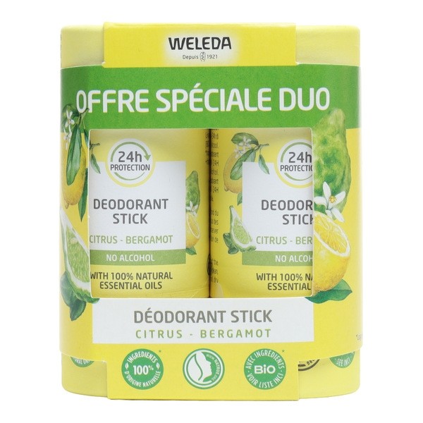 Weleda déodorant stick 24h bio Citrus bergamote