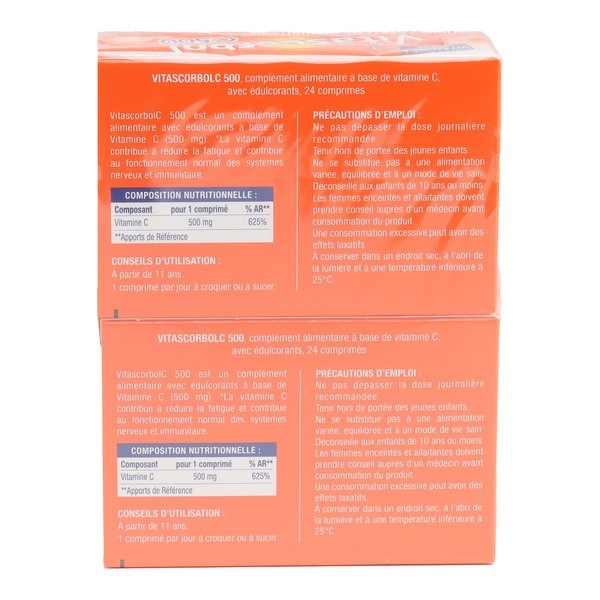 Vitascorbol Vitamine C 500 mg comprimés à croquer