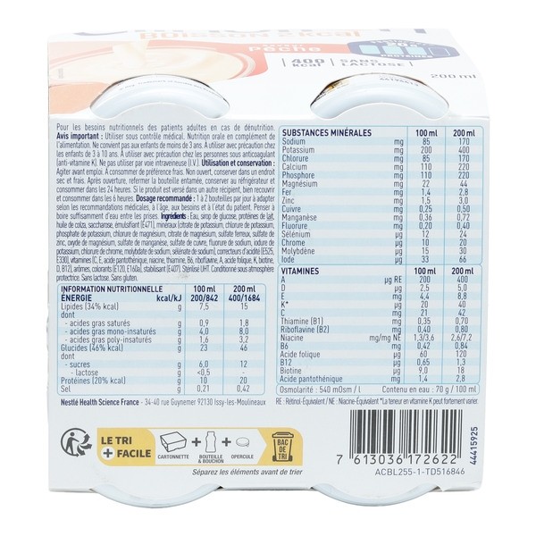 Clinutren boisson 2 kcal saveur pêche