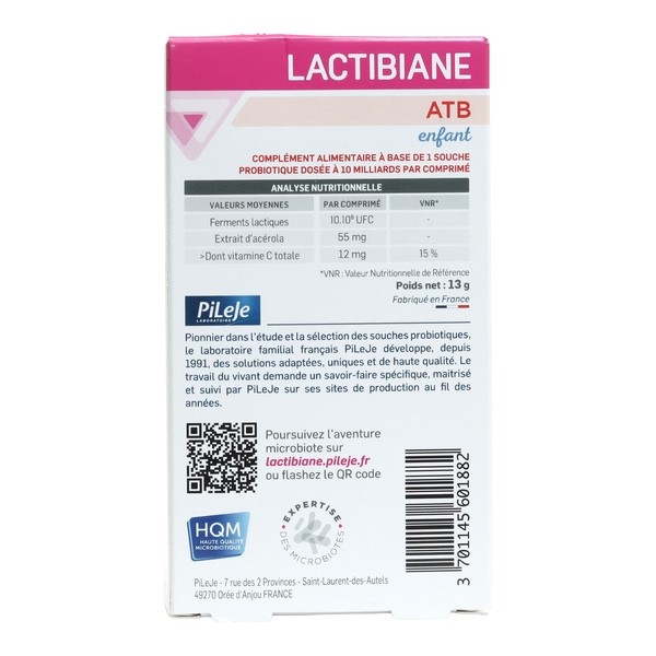 Pileje Lactibiane ATB enfant comprimés à croquer