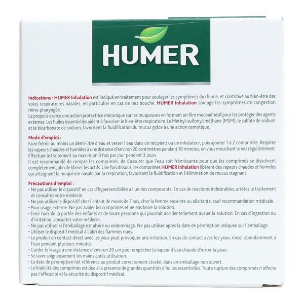 Humer Inhalation comprimés effervescents