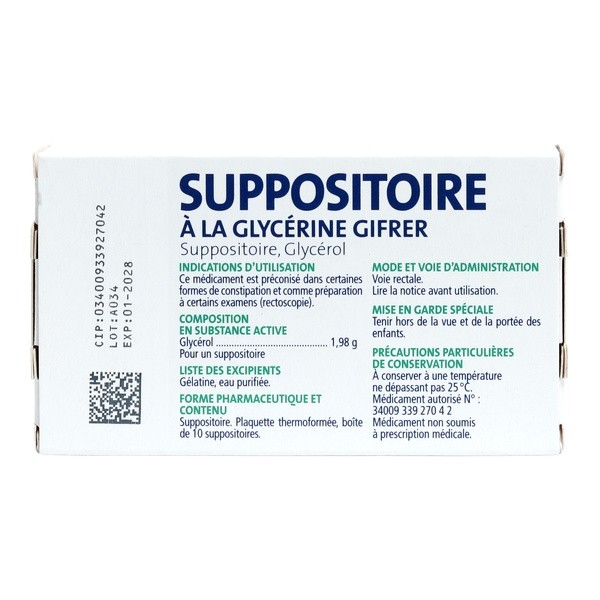 Gifrer Suppositoire à la glycérine Adultes