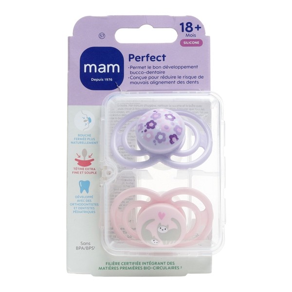 MAM Perfect Sucette silicone anatomique 18 mois et +