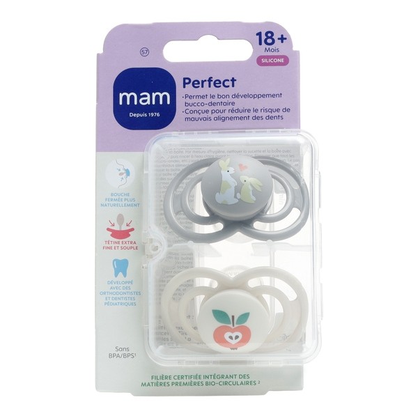 MAM Perfect Sucette silicone anatomique 18 mois et +