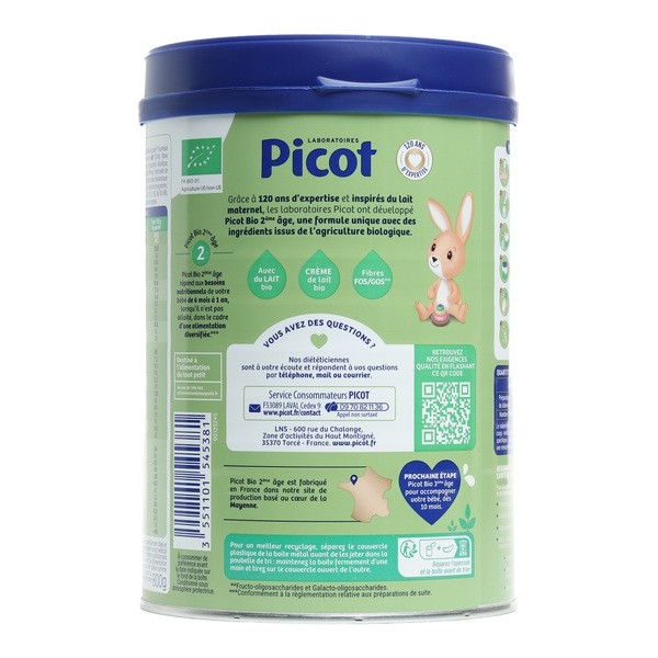 Picot lait 2ème âge bio