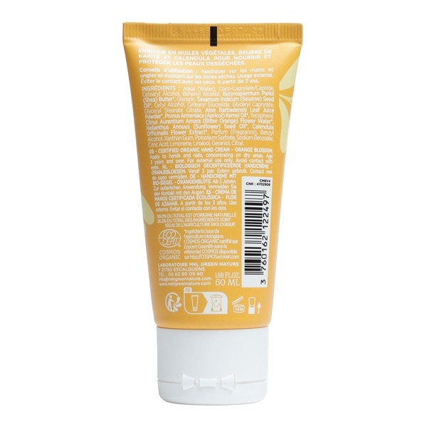 MKL crème mains nourrissante bio Fleur d'Oranger