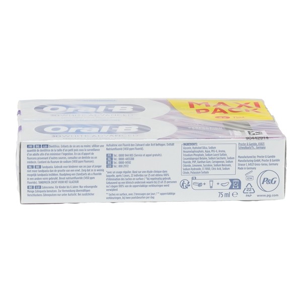 Oral B 3D White Advanced Luxe Perfection dentifrice