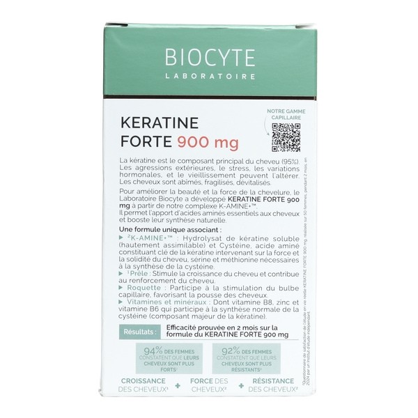 Biocyte Kératine Forte 900 mg Boost gélules