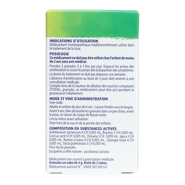 Stodal tubes granules