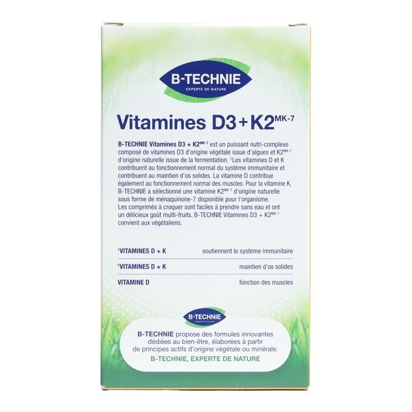 Biotechnie Vitamines D3 + K2 comprimés à croquer