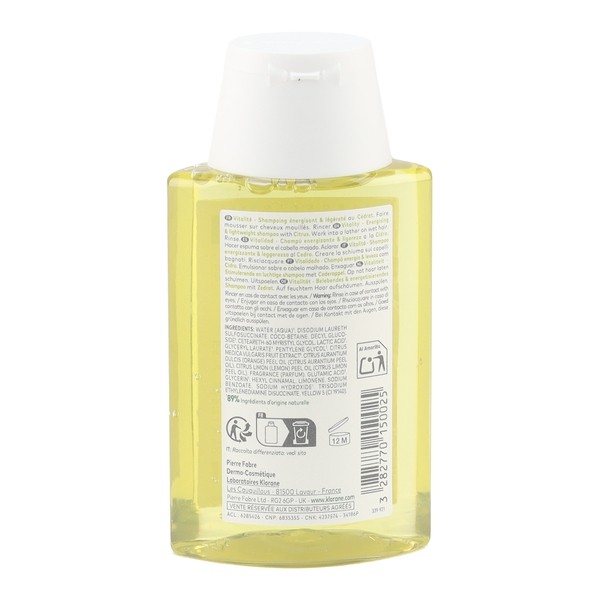 Klorane shampoing Vitalité au Cédrat