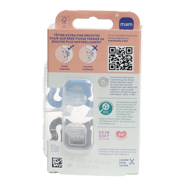 MAM Supreme Nuit Sucette anatomique silicone 2-6 mois