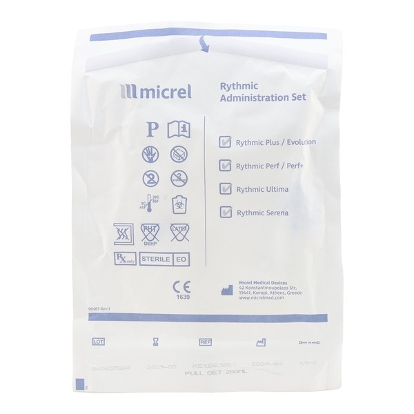 Set d'administration pour pompe à perfusion Rythmic