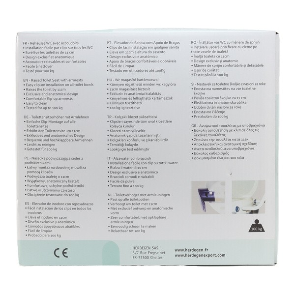 Réhausse WC Clipper IV avec accoudoirs