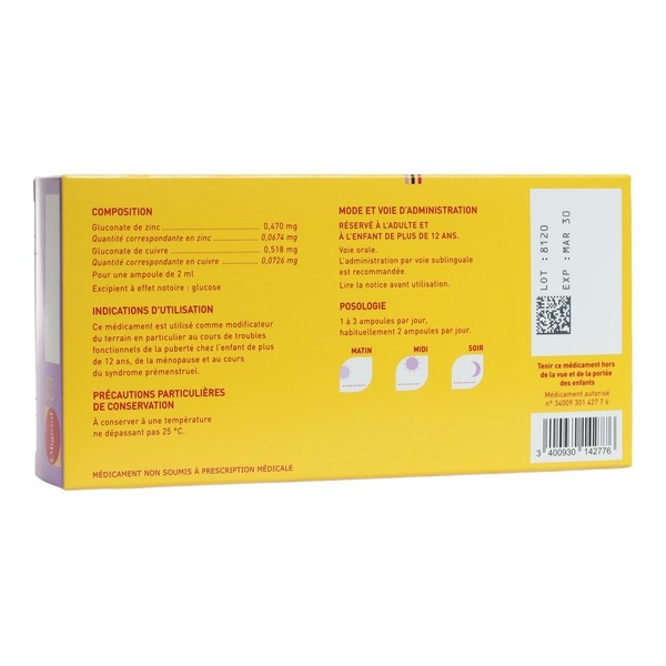 Oligosol Zinc Cuivre ampoule