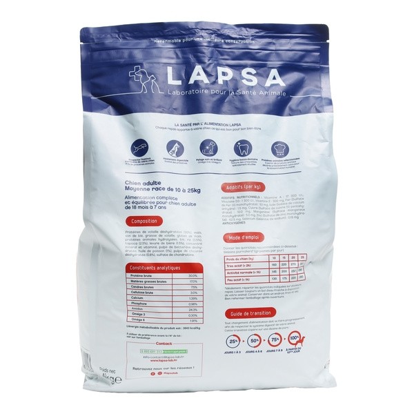 Lapsa Intégrale Croquette chien adulte 10-25 kg