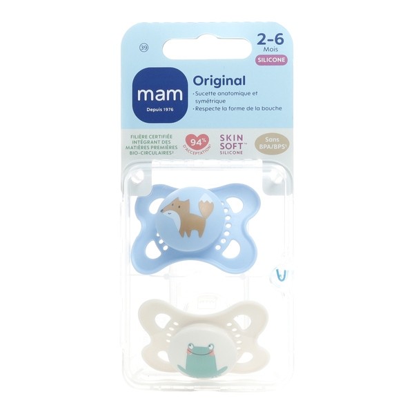 MAM Original Sucette symétrique silicone 2-6 mois