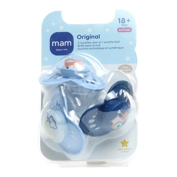 MAM Original trio sucettes symétriques silicone +18 mois