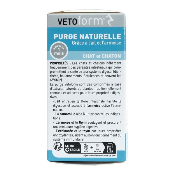 Vetoform Purge naturelle chat et chaton comprimés