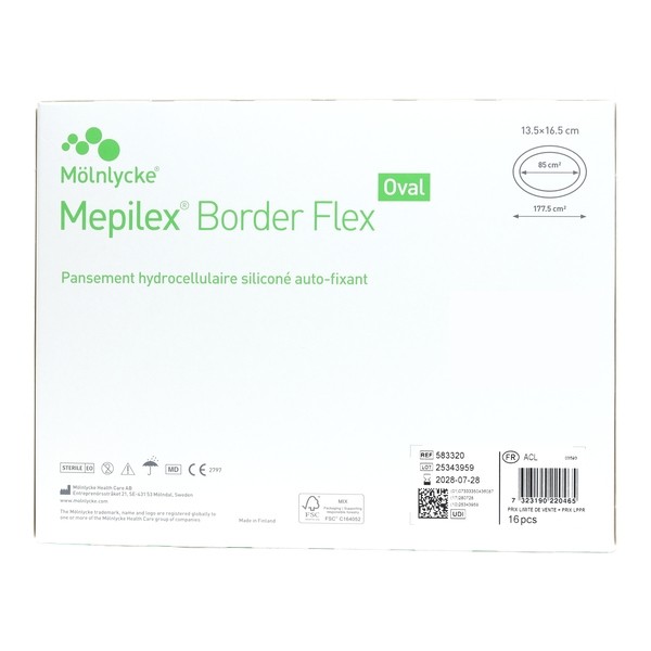 Mepilex Border Flex Oval Pansement hydrocellulaire