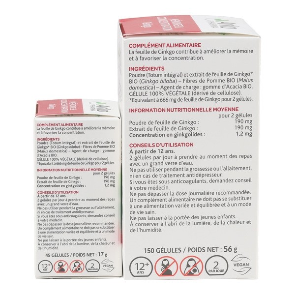 Arkogélules ginkgo bio gélules