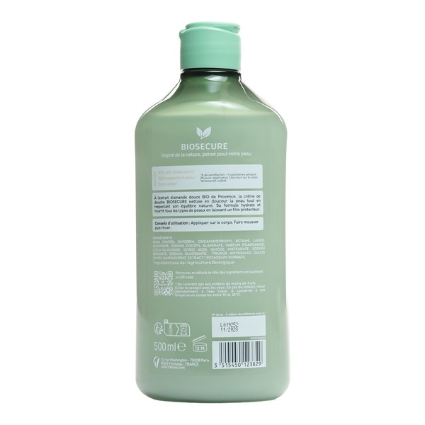 Biosecure Crème de douche à l'amande douce Bio