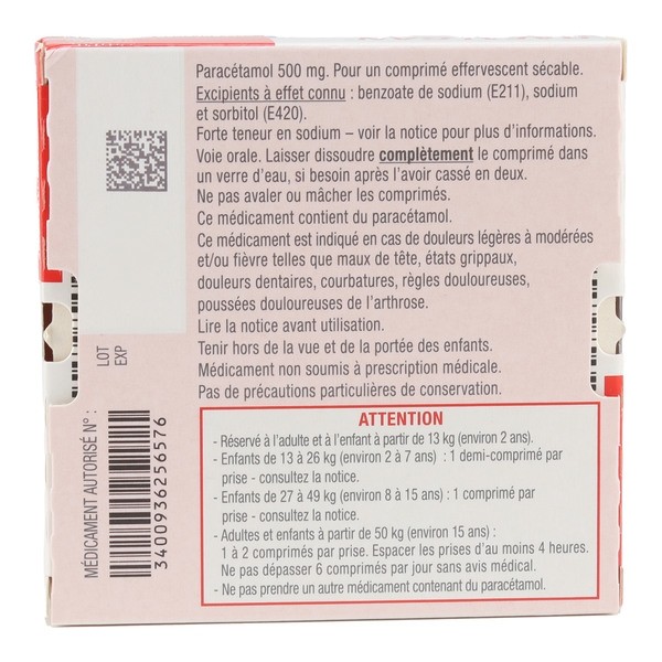 Dafalgan 500 mg comprimé effervescent