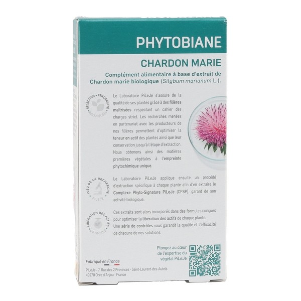 Pileje Phytobiane chardon marie comprimés