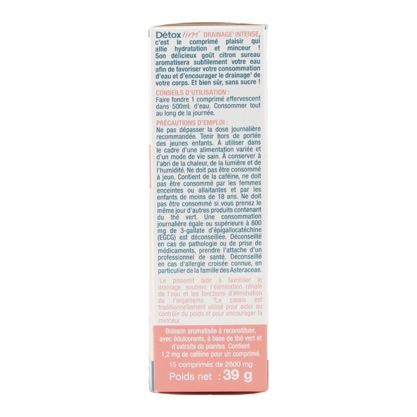 Les 3 Chênes Détoxlim drainage intense comprimés effervescents