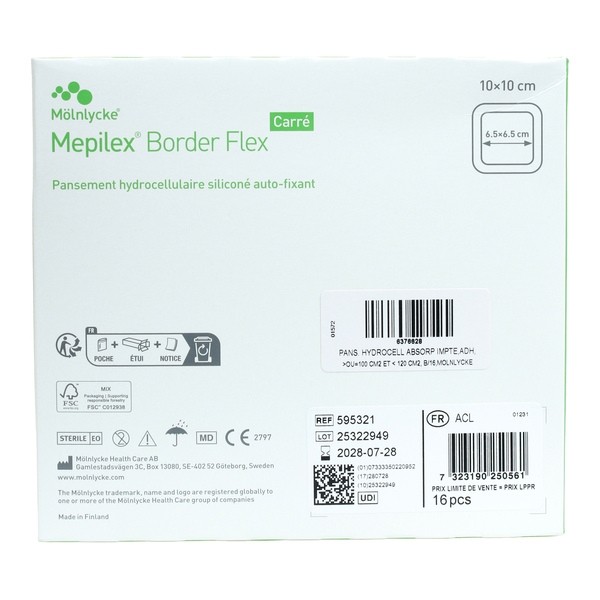 Mepilex Border Flex Carré Pansement hydrocellulaire