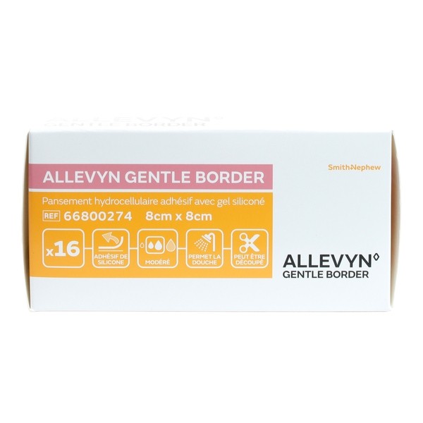 Allevyn Gentle Border Carré pansement adhésif siliconé