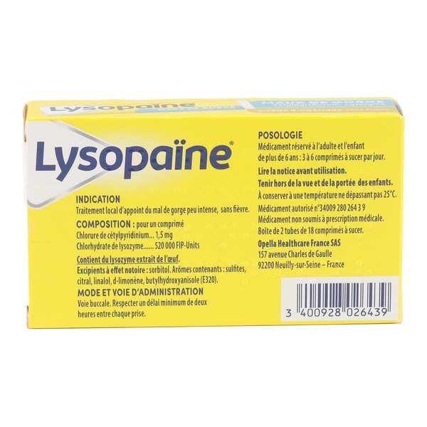 Lysopaine pastille pour la gorge Citron gingembre