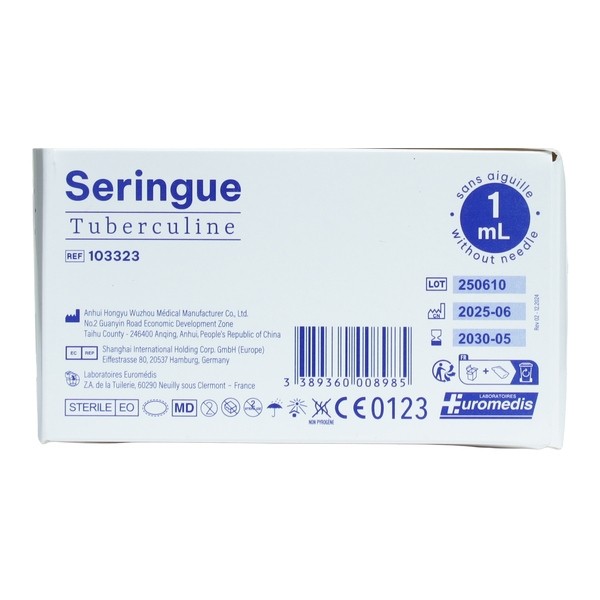 Seringue 3 pièces tuberculine