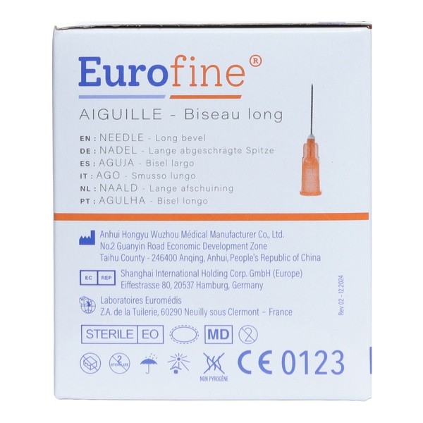 Eurofine aiguilles hypodermiques x 100