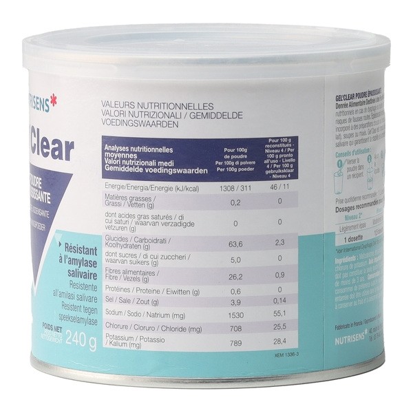 Nutrisens Gel Clear poudre épaississante