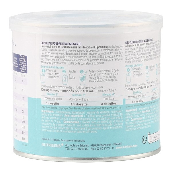 Nutrisens Gel Clear poudre épaississante