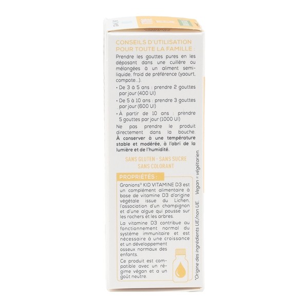 Granions Kid Vitamine D3 200 UI gouttes buvables