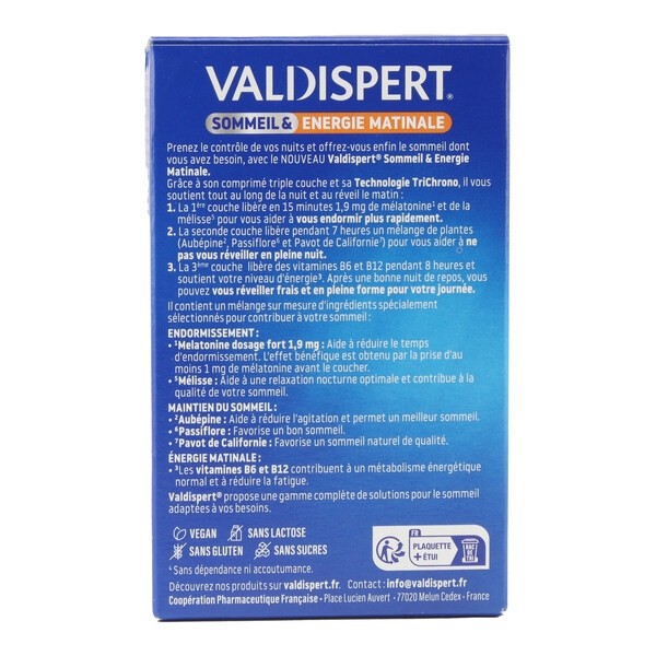 Valdispert Sommeil et énergie matinale comprimé