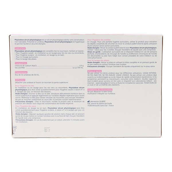 Gilbert sérum physiologique unidose