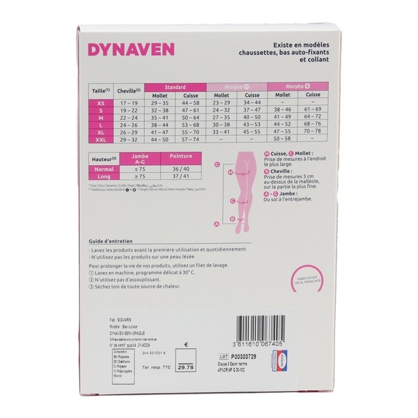 Sigvaris Dynaven Bas de contention Femme Semi-opaque Classe 3