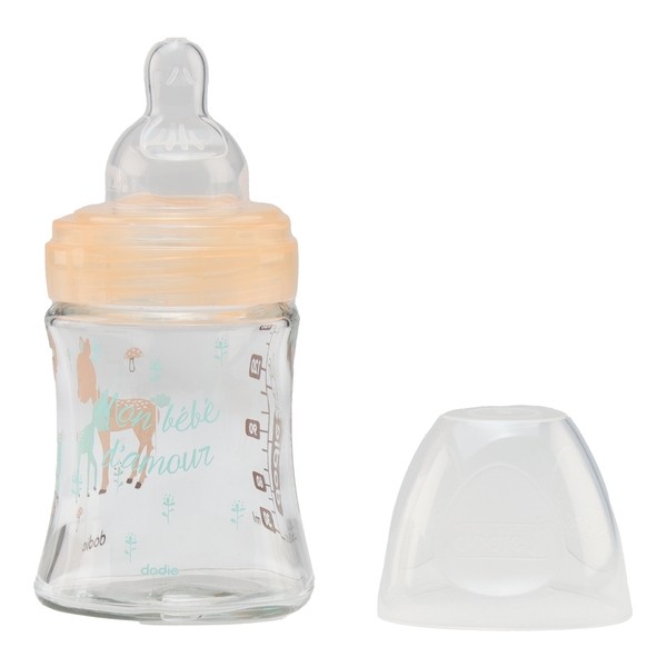 Dodie Biberon verre Tétine plate Débit lent 150 ml