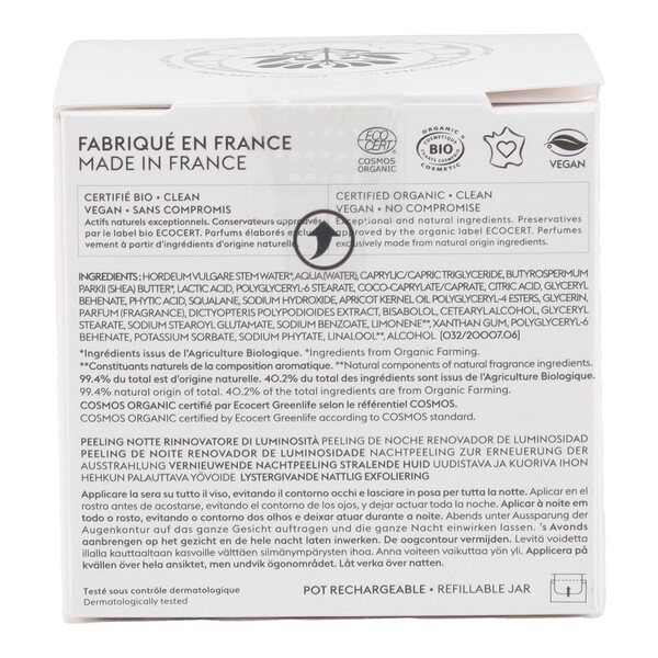 Patyka Peeling nuit rénovateur éclat Bio