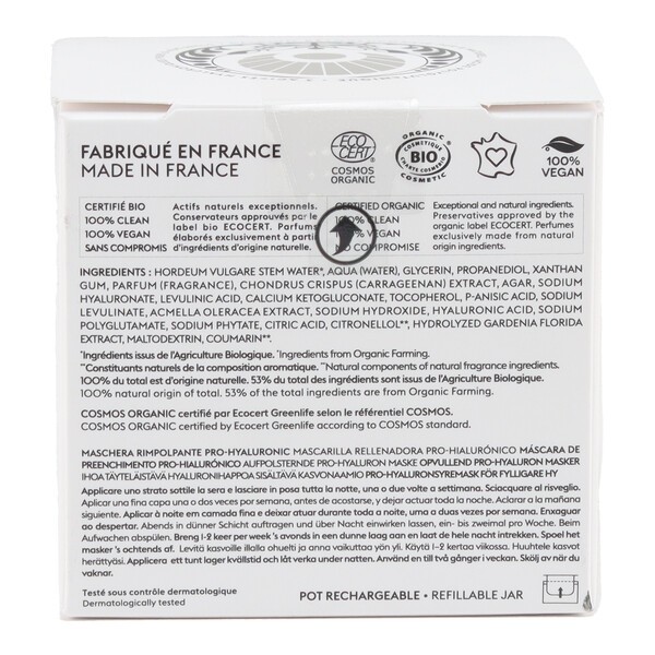 Patyka Masque repulpant Pro Hyaluronic Nuit bio